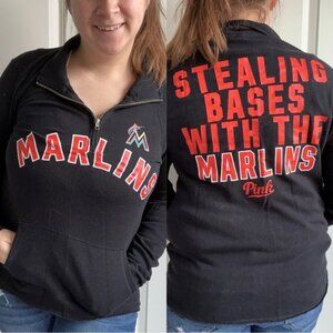 Victoria's Secret PINK | “Stealing Bases With The Marlins” Quarter Zip | Medium